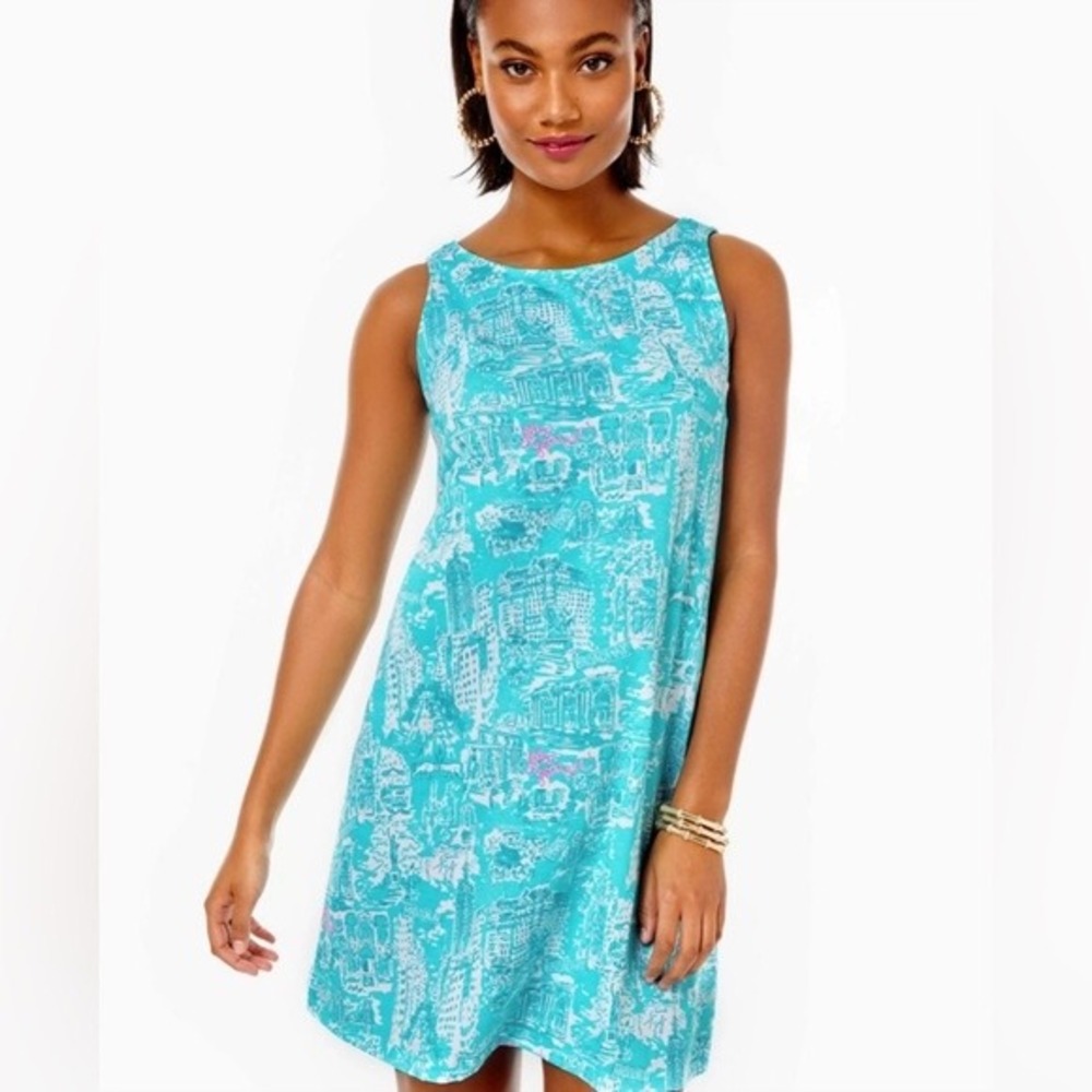 Lilly Pulitzer Kristen‎ Dress Shorely Blue NYC Toile Size XXS